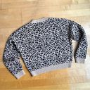 Divided Cropped Leopard Print Sweater, Tan, Black, Size S Photo 13