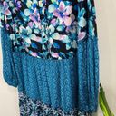 Soft Surroundings  NWT Midnight Bloom Floral Crinkle Gauze Dress Blue Photo 4