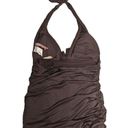 Juicy Couture Vtg Y2K  Beach Royalty Brown Halter Ruffle One Piece Swimsuit M Photo 1