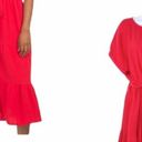 Magaschoni  belted front midi Organic cotton Dress in cherry red Photo 1