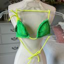 OP Lime Green Crochet Bikini Triangle Neon Yellow Straps Womens Small New Photo 2