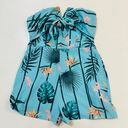 GUESS Turquoise Print Floral Strapless Romper Size M Photo 2
