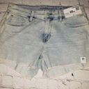 Arizona Jeans Nwt Arizona Jean Co Jrs Size 11 Light Blue Denim Jean Cut Off Shorts Mid Rise Photo 0