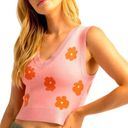 Daisy  Crop Knit Sweater Vest XS Retro Twee Peachy Pink Full Tilt Soft Preppy Photo 6