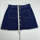 Popsugar Denim Skirt Size 14 Blue Jean Button Front Dark Wash Photo 7