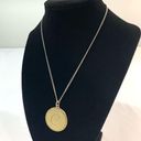 Anthropologie  Brushed Gold Initial Disk Necklace Letter C Photo 4