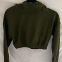 Naked Wardrobe : Olive Green Athleisure Cropped hooded sweatshirt- size XS Photo 0