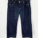 7 For All Mankind  Dojo Cropped Denim Jeans Sz 30 Blue Low Rise Pockets Stretch Photo 0