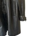 Anne Klein Vintage  Black Mid Length Butter Soft Leather Trench Coat Large Photo 6