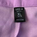 SheIn  High Waisted Button Up Shorts XL Purple Pockets Belt Loops Photo 3