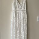 OverMal Women’s Open Back V Neck Sleeveless Maxi Beach Lace Dress Size M. White Size M Photo 7