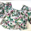 Terra & Sky  Floral and Fronds square neck ruffle sleeve blouse Size Plus 4X Photo 3