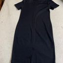 Premier Vintage Wool Blend Short Sleeve Fitted Crewneck Bodycon Sweater Dress XS Black Photo 3