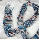 Forever 21 Red Turquoise White Southwestern Print Fringe Scarf Light Weight  OSFM Photo 6