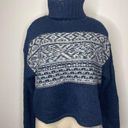 American Eagle  Women's Size XS Turtleneck Knit Pullover Sweater Blue Printed NWT Photo 0