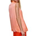 DKNY New  Pleated Front Satin Sleeveless Button Down Top Blouse Spark Size Medium Photo 2