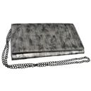 Sondra Roberts  CLUTCH HANDBAG Silver Black Clutch Crossbody Faux Suede Purse Photo 8