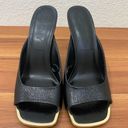 DKNY DNKY Arleen Black Textured Faux Leather Gold Embellished Slip On High Heels 10M Photo 1