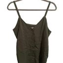 Naked Zebra  Olive Green Button-Up V-Neck Tank Top - Women's M Photo 0