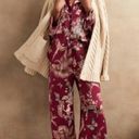 Banana Republic  Raspberry Printed Satin Long Sleeve Pajama Set Size M Photo 0