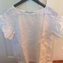 Antonio Melani  Women’s White 100% Linen Ruffle Sleeve Top Size S Photo 0