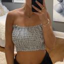 Carmar Denim Blue And White Tube Top Photo 0