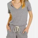 n:philanthropy Revolve :Philanthropy Breeze Romper Tee shirt shorts Romper Grey & white NWT L Photo 0