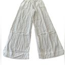 Gap NEW  Crinkle wide leg optic white linen pull on drawstring pants Size Medium Photo 2