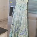 Rococo 💕 SAND💕 Elan Maxi Dress ~ Green Blue Floral Print 100% Cotton  Small NWT Photo 0