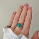 Boutique Southwestern Blue Turquoise Silver Ring “Norma” 7.5 Cowgirl Maximalist Photo 9