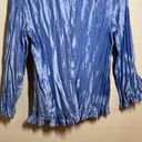 Buttons Periwinkle Blouse Glass look faceted , crinkle, taffeta look Small Photo 9