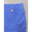 J. McLaughlin  Blue Pencil Skirt SZ 8‎ Gold Buttons Pockets Photo 1