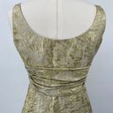 Carmen Marc Valvo  Cocktail Mini Dress Metallic Brocade Bow Waist Gold Womens 4 Photo 5