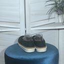 Soda  black canvas slip ons flat white threaded rubber sole shoes women’s sz 10 Photo 2