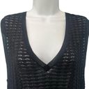 margaret o'leary  Black Mesh V-Neck Swim Cover Up Chevron Tunic Tank Top size S Photo 6