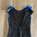 Rebecca Taylor Dress Pleated Color Block Black Blue Photo 5