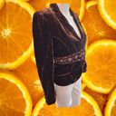 Laundry by Shelli Segal  Velvet Velour Brown Blazer with Floral Waist Size 4 Photo 1