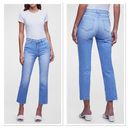 L'Agence  Sada High Rise Cropped Slim Raw Hem Jeans Straight Light Wash Size 25 Photo 12