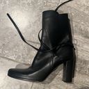 Jil Sander  Black Leather Boots, Size 38.5 (Made in Italy) EXCELLENT! Photo 4