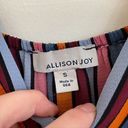 Allison Joy  EVEREVE Bailey Stripe Tank Blue Multi Sleeveless Surplice Faux Wrap Photo 4