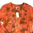 LOGO By Lori Goldstein LOGO Lavish Size 1X Hand Tie Dyed Duster Crochet Lace Odette Orange Brown NEW Photo 1