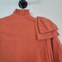 Judith March  Womens Medium Velvet Orange Jacket with Shoulder Bow Photo 8