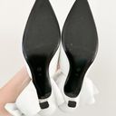 The Row  White Leather Coco Bow Kitten Heel Mules sz 40 Photo 11