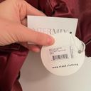 STAUD NEW  Bentley Belted Satin Shirt Dress Tawny Port Photo 5