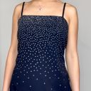 City Triangles Vintage Dark Navy Blue Silver Sparkly Dot Spaghetti-Strap Dress Photo 4