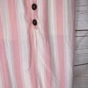 Trixxi  • Midi Dress • Striped • White Pink • Medium • Buttons • Sleeveless Photo 8