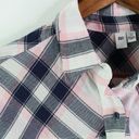 BP . High/low Plaid Button-Up Shirt Blue Pink XS Photo 3