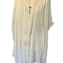 Edge Sheer Cream Scarf with Raw  Hem and Silver Threads Photo 2