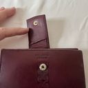 Vintage 90s Tooled Leather Wallet with Attached Coin Purse Burgundy Red Brown Photo 2