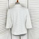 Dress Barn  Eyelet Linen Blazer Jacket White Medium Cottagecore Photo 3